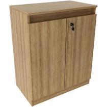 Balcão Para Escritório ME4149 Tecno Mobili Amêndoa com 2 Portas, 1 com Chave, Estrutura em MDP, Design Minimalista Balcão Para Escritório ME4149 Tecno Mobili Amêndoa com 2 Portas, 1 com Chave, Estrutura em MDP, Design Minimalista