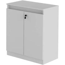 Balcão Para Escritório ME4149 Tecno Mobili Branco com 2 Portas, 1 com Chave, Estrutura em MDP, Design Minimalista, 60x7 Balcão Para Escritório ME4149 Tecno Mobili Branco com 2 Portas, 1 com Chave, Estrutura em MDP, Design Minimalista, 60x7