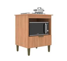 Balcão Para Fogão Cooktop 4 Bocas 1 Porta 1 Nicho Para Microondas ou Forno Elétrico 70cm Multiuso
