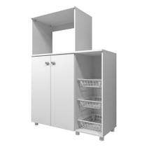 Balcão para Forno e Microondas Branco Premium Multimóveis Balcão para Forno e Microondas Branco Premium Multimóveis