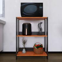 Balcão para micro-ondas e para utensílios de cozinha com 1 prateleira - Preto com Nature Balcão para micro-ondas e para utensílios de cozinha com 1 prateleira - Preto com Nature