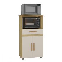 Balcão para Microondas e Forno Havana New Wood com Off White Atualle
