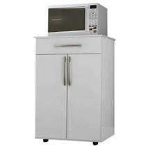Balcão Para Microondas Júlia 2 Portas E 1 Gaveta Branco Balcão Para Microondas Júlia 2 Portas E 1 Gaveta Branco