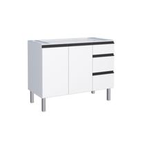 Balcão para Pia 120cm em Aço 2 Portas 3 Gavetas Gaia Balcão para Pia 120cm em Aço 2 Portas 3 Gavetas Gaia