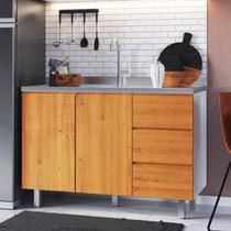 Balcão para Pia 120cm sem Tampo Madeira Maciça/MDF Island Balcão para Pia 120cm sem Tampo Madeira Maciça/MDF Island