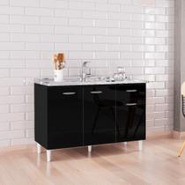 Balcão para Pia 3 Portas 1 Gaveta A434 Cristal Poquema Balcão para Pia 3 Portas 1 Gaveta A434 Cristal Poquema