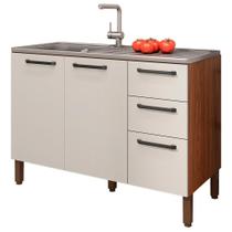 Balcao Para Pia 3 Portas 2 Gavetas 120 Cm Mad Versalhes Ktp