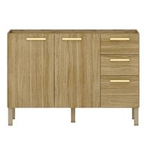 Balcao Para Pia 3 Portas 2 Gavetas 120 cm Urbane Freijo KTP Balcao Para Pia 3 Portas 2 Gavetas 120 cm Urbane Freijo KTP