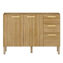 Balcao Para Pia 3 Portas 2 Gavetas 120 Cm Urbane Ktp Freijo Balcao Para Pia 3 Portas 2 Gavetas 120 Cm Urbane Ktp Freijo