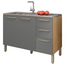 Balcao Para Pia 3P 2G 120 cm Mad Versalhes Freijo Gris KTP