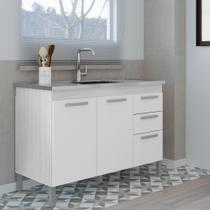 Balcão Para Pia Antonella Sem Tampo 118cm Branco TX