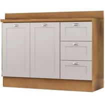 Balcao Para Pia Com Tampo 2 Pt 3 Gv 120 Cm Cd1014405 Branco Dtall Balcao Para Pia Com Tampo 2 Pt 3 Gv 120 Cm Cd1014405 Branco Dtall