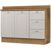 Balcao Para Pia Com Tampo 2 Pt 3 Gv 120 cm CD1014405 Branco Dtall Balcao Para Pia Com Tampo 2 Pt 3 Gv 120 cm CD1014405 Branco Dtall