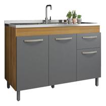 Balcão para Pia de 1,20 Freijo Madeirado Grafite Tipo Gabinete Cozinha Multiuso Armário 1,20m 120cm 120 cm Balcão para Pia de 1,20 Freijo Madeirado Grafite Tipo Gabinete Cozinha Multiuso Armário 1,20m 120cm 120 cm