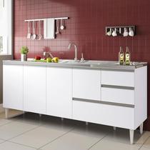 Balcão para pia de 1,80 mt Aracaju com gavetão Branco