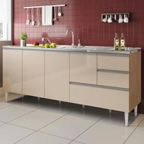 Balcão para pia de 1,80 mt Maceio com gavetão Amendoa Off White