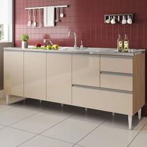 Balcão para pia de 2,00 mt Maceio com gavetão Amendoa Off White Balcão para pia de 2,00 mt Maceio com gavetão Amendoa Off White