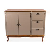 Balcão para Pia de Cozinha Copenhagen 120 cm de Madeira com 2 Portas 3 Gavetas e Tampo - 1042-T
