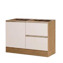 Balcão para Pia Deslocada Etna 12551P 1 Porta 3 Gavetas MDP 120CM Off White Balcão para Pia Deslocada Etna 12551P 1 Porta 3 Gavetas MDP 120CM Off White