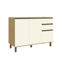 Balcão Para Pia Nova Dubai 2 Portas 3 Gavetas MDF 120cm Casamia