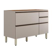 Balcão para Pia Proença D9140 120 cm 1 Porta Basculante e 4 Gavetas Nogueira Nude Prime TX - Demartêz Balcão para Pia Proença D9140 120 cm 1 Porta Basculante e 4 Gavetas Nogueira Nude Prime TX - Demartêz