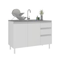Balcão pia 120cm 100% mdf 3 portas 2 gavetas para cozinha Balcão pia 120cm 100% mdf 3 portas 2 gavetas para cozinha