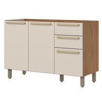 Balcão Pia 120cm 3 Portas 2 Gavetas Requinte Nature/Areia HP