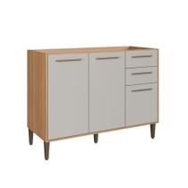 Balcão Pia 120cm 3 Portas e 2 Gavetas Cozinha Jade Freijó/Arenas - Delmarco Balcão Pia 120cm 3 Portas e 2 Gavetas Cozinha Jade Freijó/Arenas - Delmarco