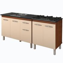 Balcao Pia 120cm E Cooktop 5 Bocas Mobbs Savana Off White