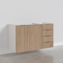 Balcão Pia 120cm Sem Tampo Sem Rodapé Puxador 150mm Ipanema CabeCasa MadeiraOriginals Balcão Pia 120cm Sem Tampo Sem Rodapé Puxador 150mm Ipanema CabeCasa MadeiraOriginals