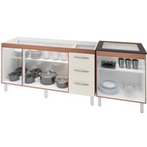 Balcao Pia 150cm E Cooktop 5 Bocas Savana Off White Mobbs Savana Off White