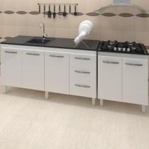 Balcao Pia 150cm para Cooktop 5 Bocas Branco Mobbs Branco