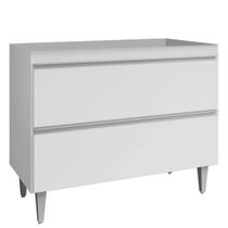 Balcão Pia 1m Cozinha 2 Portas Madeira Mdp Sem Tampo Branco Balcão Pia 1m Cozinha 2 Portas Madeira Mdp Sem Tampo Branco