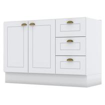 Balcao Pia 2 Portas 3 Gavetas 120 cm C353 Americana Branco Henn Balcao Pia 2 Portas 3 Gavetas 120 cm C353 Americana Branco Henn
