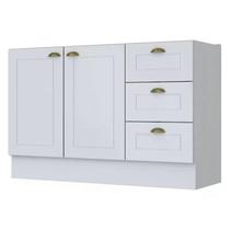 Balcão Pia 2 Portas e 3 Gavetas 120cm Americana Branco HP - Móveis Henn