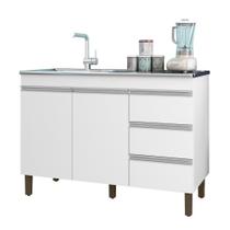 Balcão Pia 6150 Sem Tampo 119 Cm 2 Pt 3 Gv Branco Plla Branco