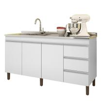 Balcão Pia 6200 Sem Tampo 159 Cm 3 Pt 3 Gv Branco Plla Branco