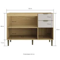 Balcão Pia Casamia 4307 Ibiza 3 Portas 2 Gavetas 100% MDF 85x120x49,2cm