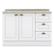 Balcao Pia Com Tampo 120 cm C353 Americana Branco Calcare Henn