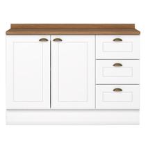 Balcao Pia Com Tampo 120cm C353 Americana Branco Nature Henn