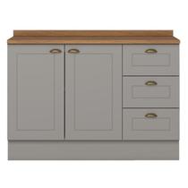 Balcao Pia Com Tampo 120cm C353 Americana Cinza Nature Henn Balcao Pia Com Tampo 120cm C353 Americana Cinza Nature Henn