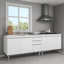 Balcao Pia Cooktop Cozinha Gabinete 1.20 Cm Sem Tampo Branco