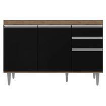 Balcao Pia Gabinete Cozinha 120cm Sem Tampo 3 Portas 2 Gavetas