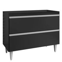 Balcao Pia Gabinete Cozinha 1m 2 Portas Mdp Sem Tampo Preto