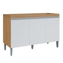 Balcão Pia Manu 120cm 3 Portas sem Tampo - AJL Móveis Balcão Pia Manu 120cm 3 Portas sem Tampo - AJL Móveis