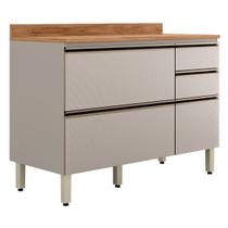 Balcão Pia Proença 120cm 1 Porta e 4 Gavetas com Tampo MDF - Demartêz Balcão Pia Proença 120cm 1 Porta e 4 Gavetas com Tampo MDF - Demartêz