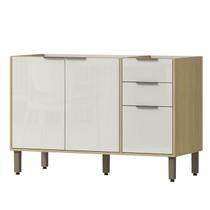 Balcao Pia Sem Tampo 120 cm GLOR BGL02 Castanho Off White MXM