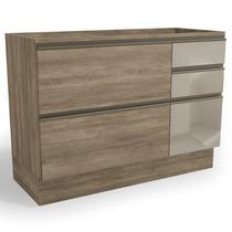 Balcao Pia Sem Tampo 1P Vidro 4G 120 cm Maxxi G747 Nogal Kappesberg Balcao Pia Sem Tampo 1P Vidro 4G 120 cm Maxxi G747 Nogal Kappesberg