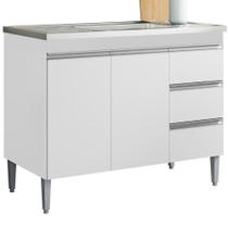 Balcao Pia Sem Tampo 2 Pt 3 G 97 Cm Andreia Branco Reajl Moveis Branco