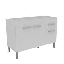 Balcão Pia Três Portas para Cozinha Branco Balcão Pia Três Portas para Cozinha Branco
